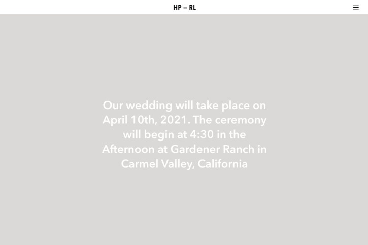 Carmel Wedding Website