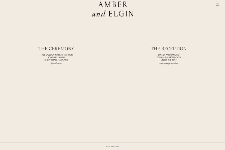 Amber Wedding Website