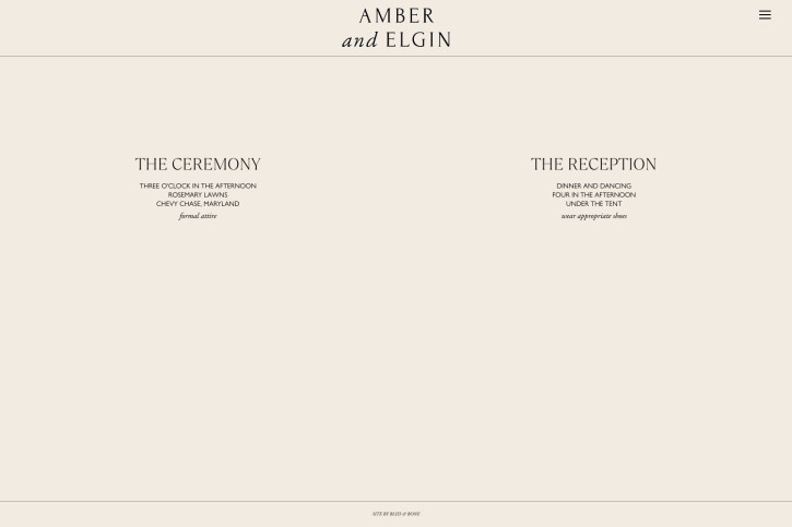 Amber Wedding Website