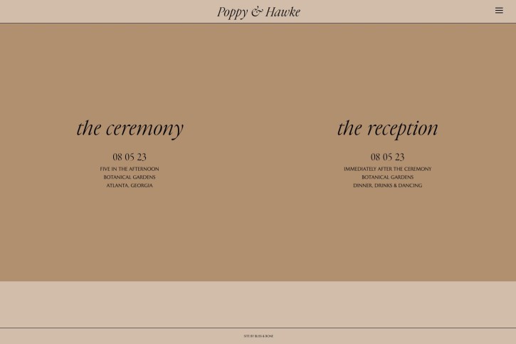 Poppy Wedding Website