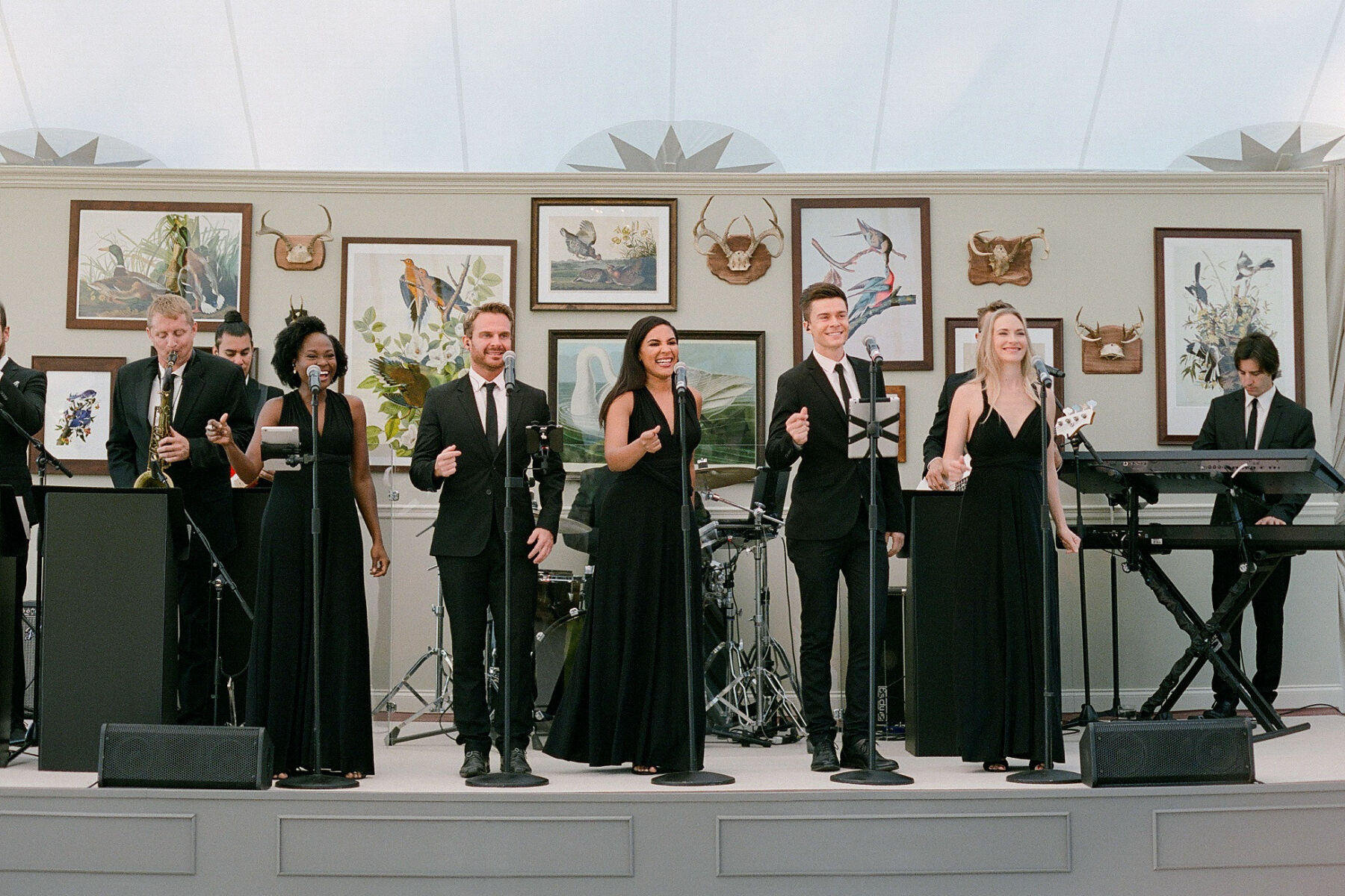 Wedding Cost Surprises: A band performs under a tent in Wyoming.