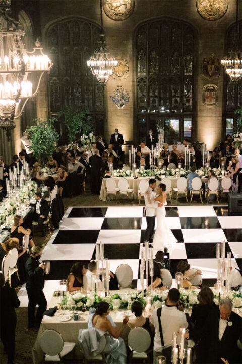 University Club of Chicago Wedding with custom built trees