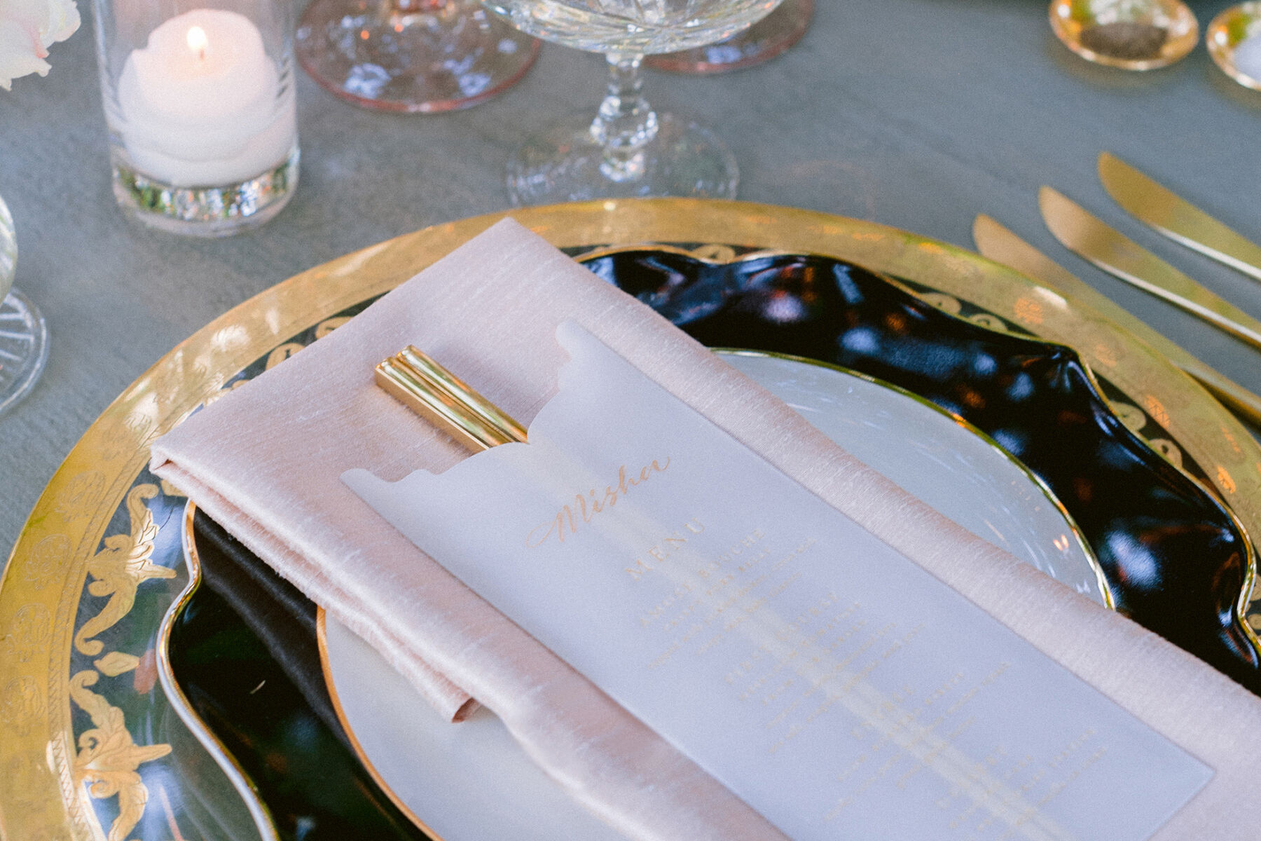 Wedding Traditions: Custom vellum chopstick holders with each guest's name. 