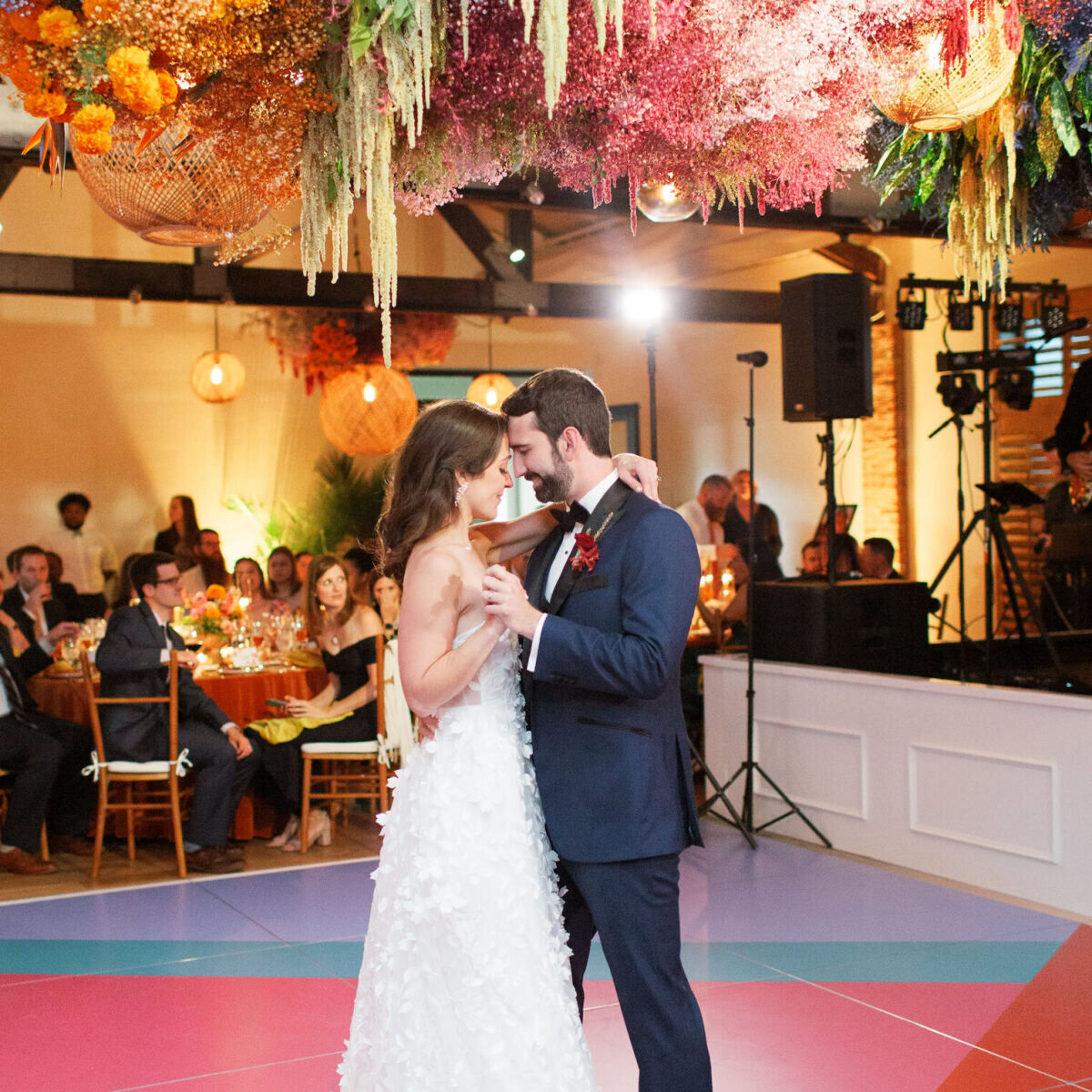 Gold Streamers Wedding Decor At industrial Wedding - Rock My Wedding