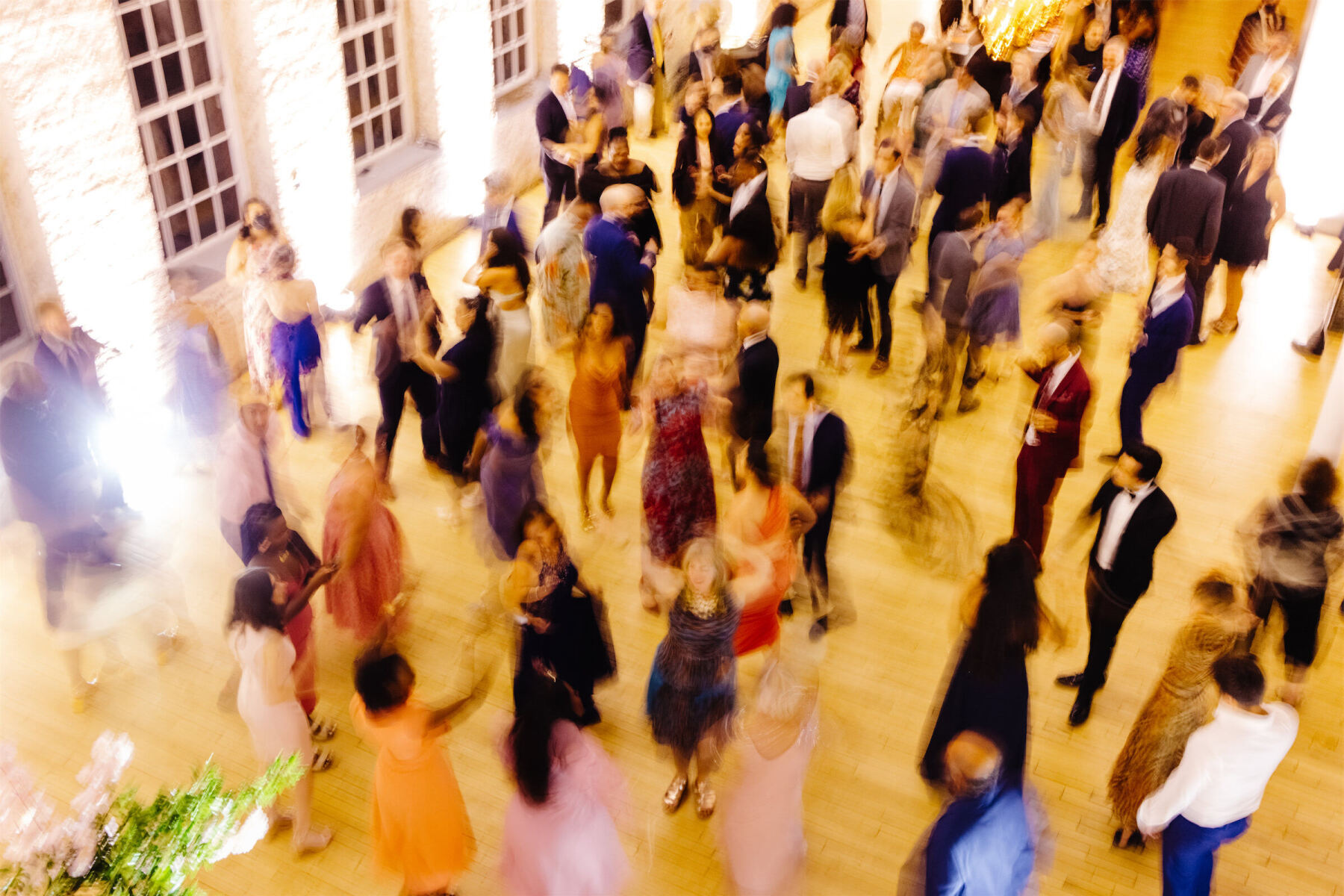 All of the guests at the art museum wedding danced as a DJ spun music.
