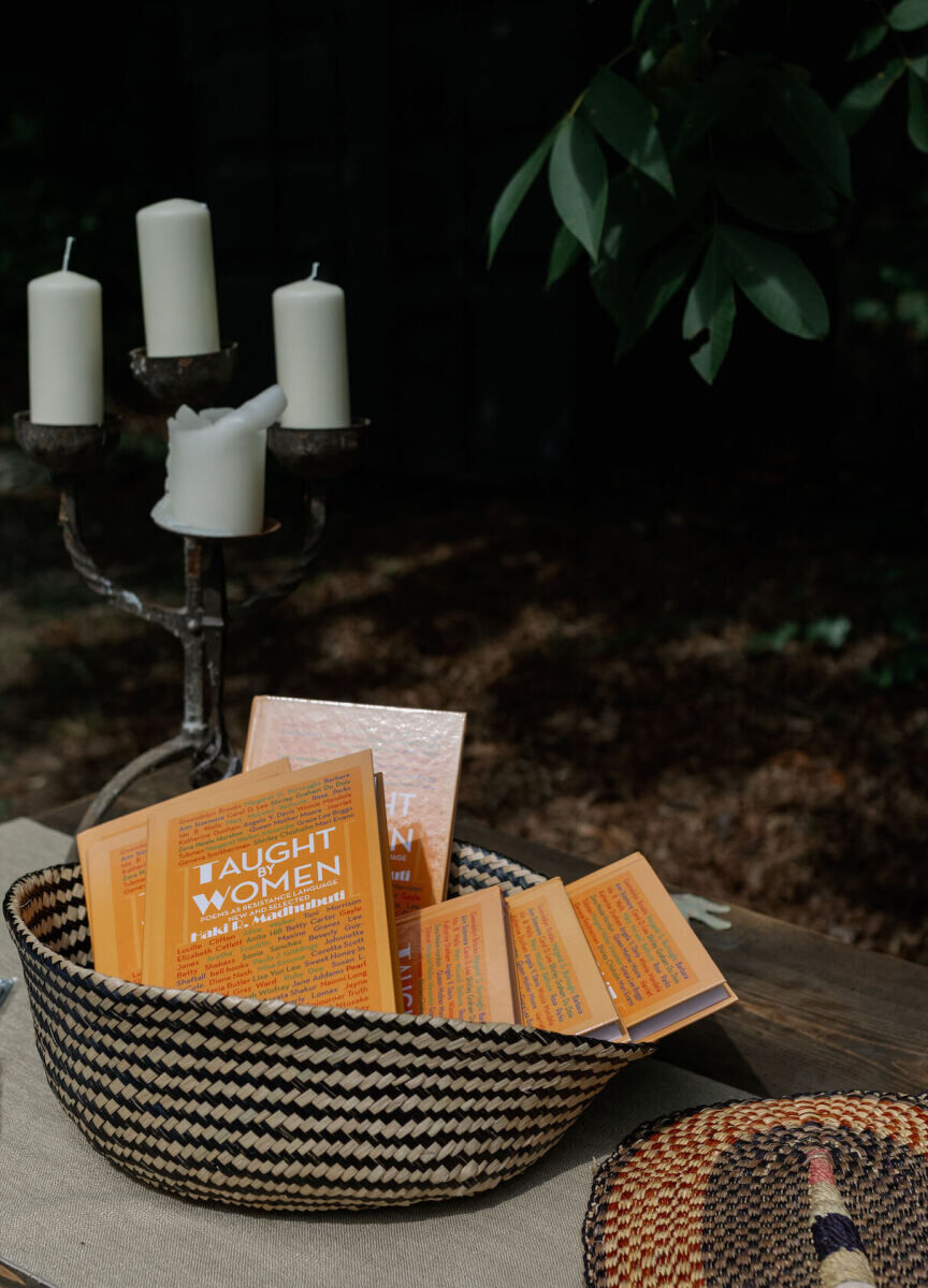 Books were gifted to each of the guests at an authentic modern wedding, placed in decorative baskets until the end of the night.