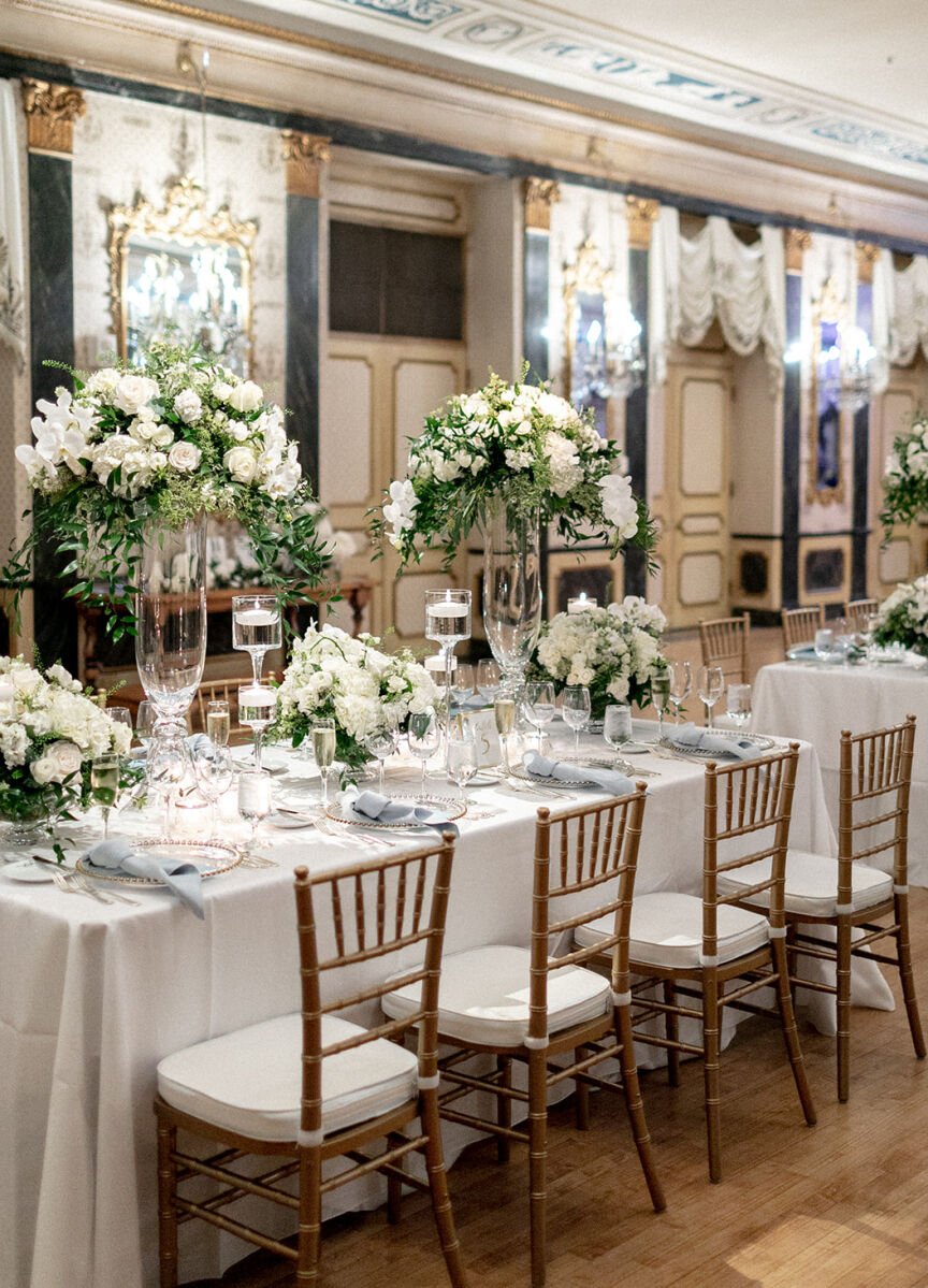 Classic indoor ballroom wedding reception
