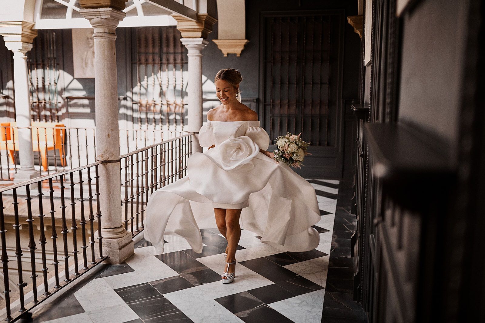 Average Wedding Dress Cost: High-low hem white wedding dress