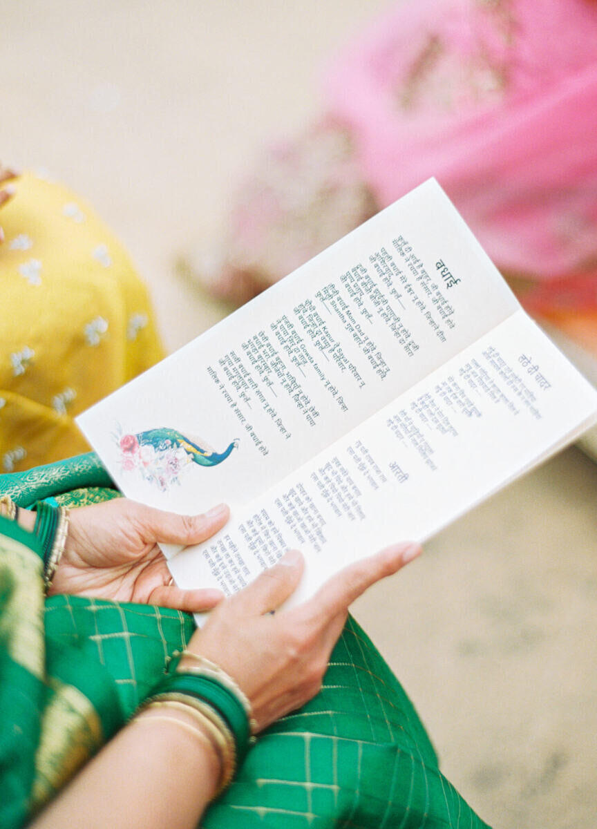 A program for one of the events during a destination Indian wedding.