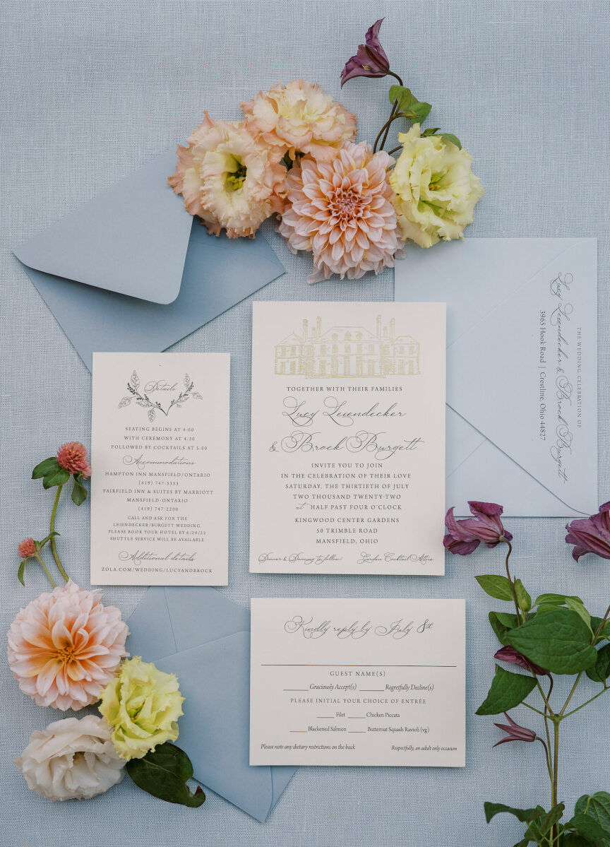 A classic stationery suite sets the scene for an enchanted garden wedding.