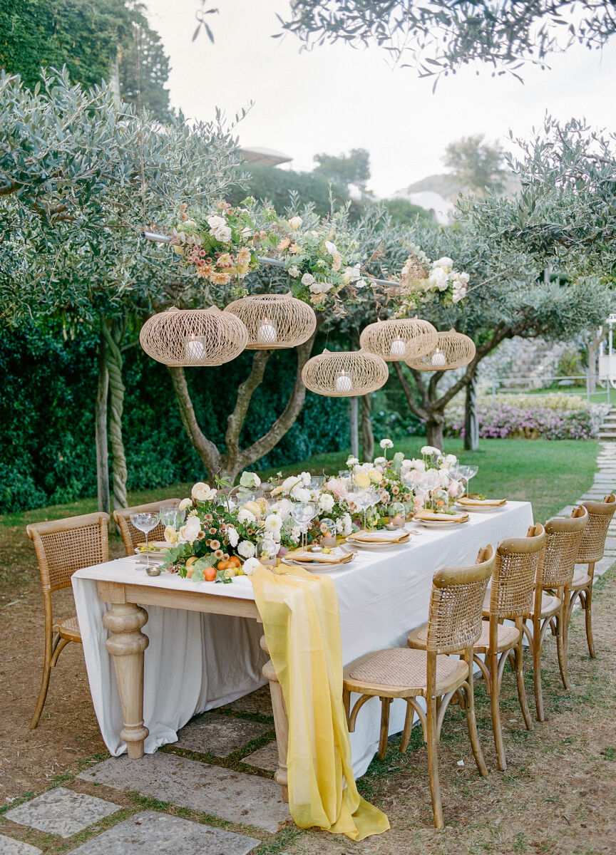 Hanging Greenery Wedding Decorations to float above the tables