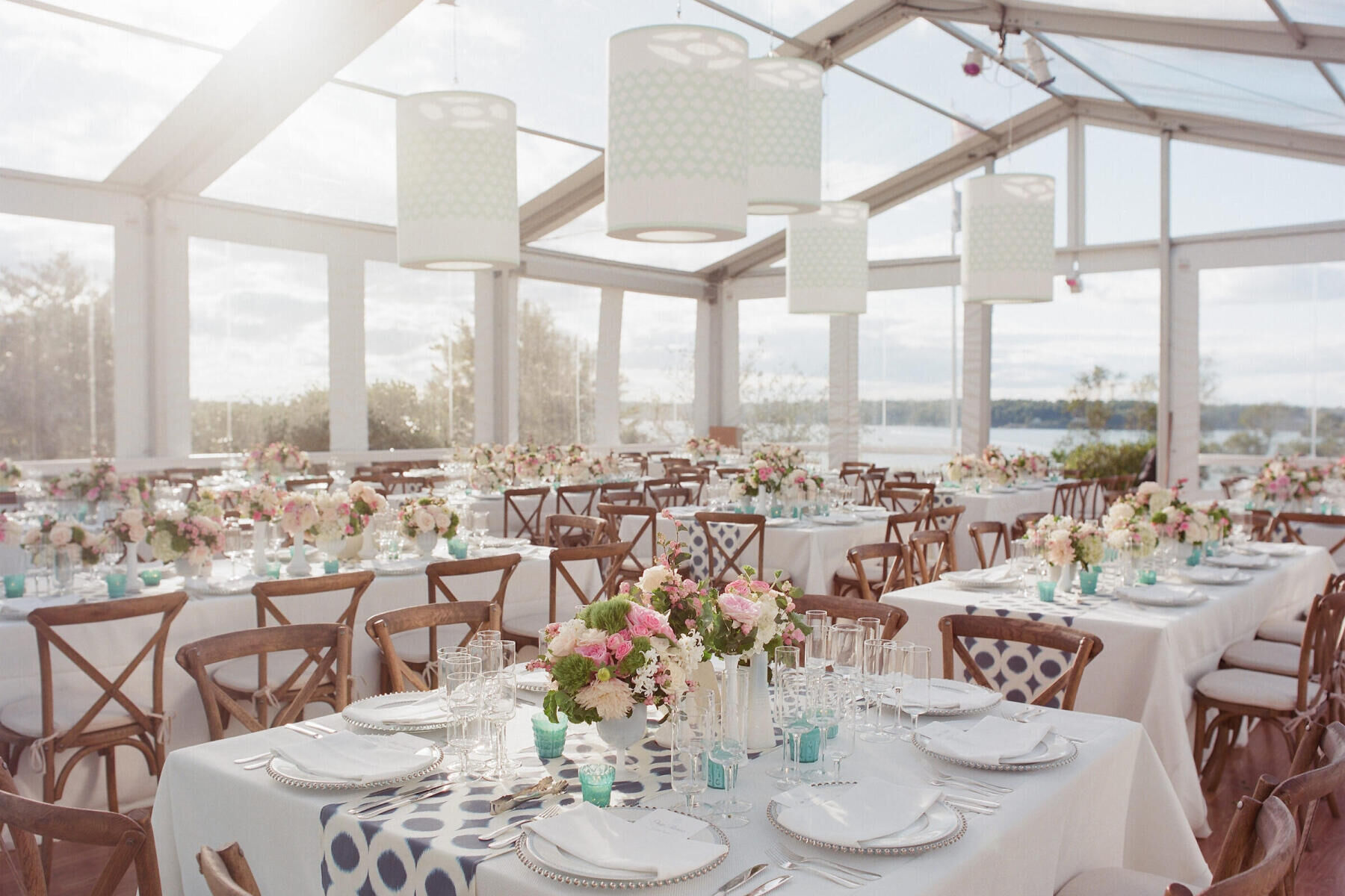 Tablescape for wedding on the water