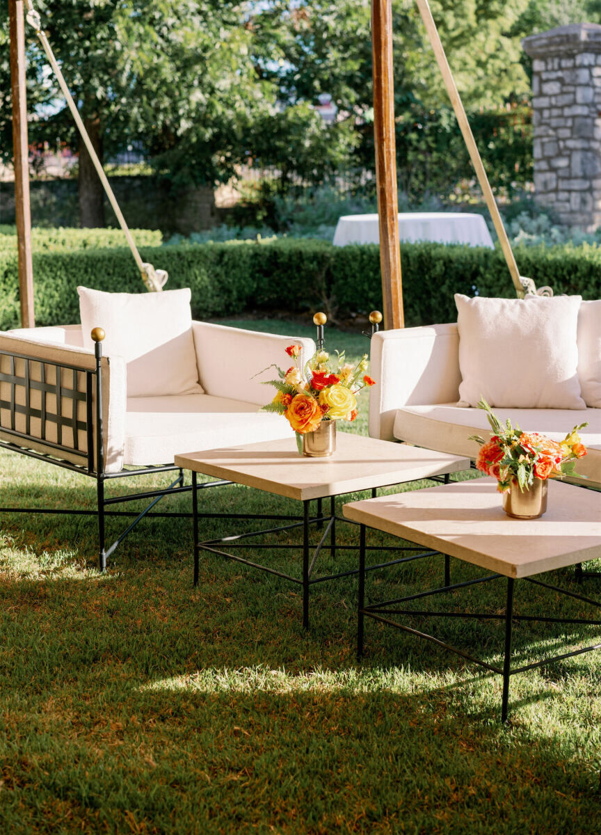 Lounge furniture gave guests a place to converse and relax at an Indian fusion wedding.