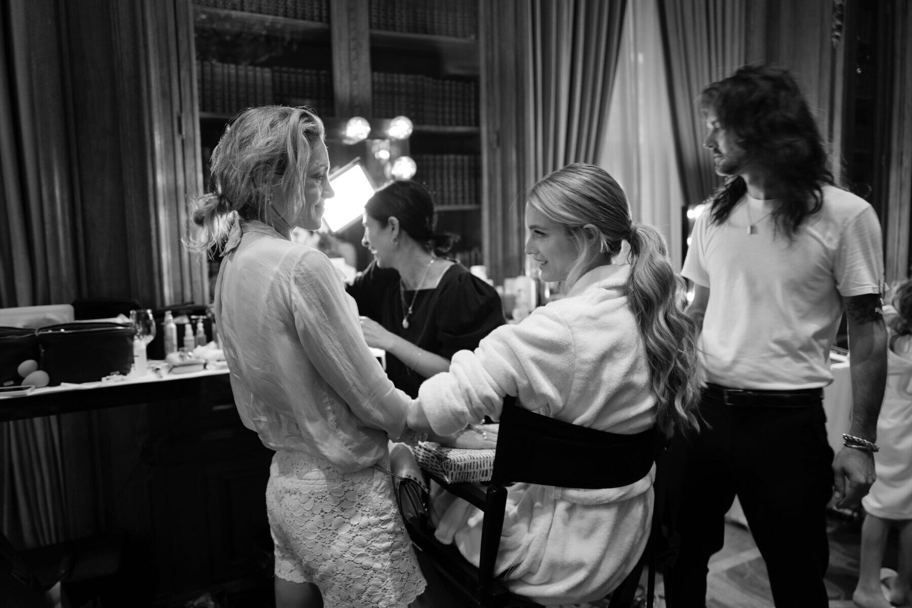 Kate Bock Kevin Love Wedding: Model Kate Bock getting her makeup done on her wedding day at The St. Regis in New York City.