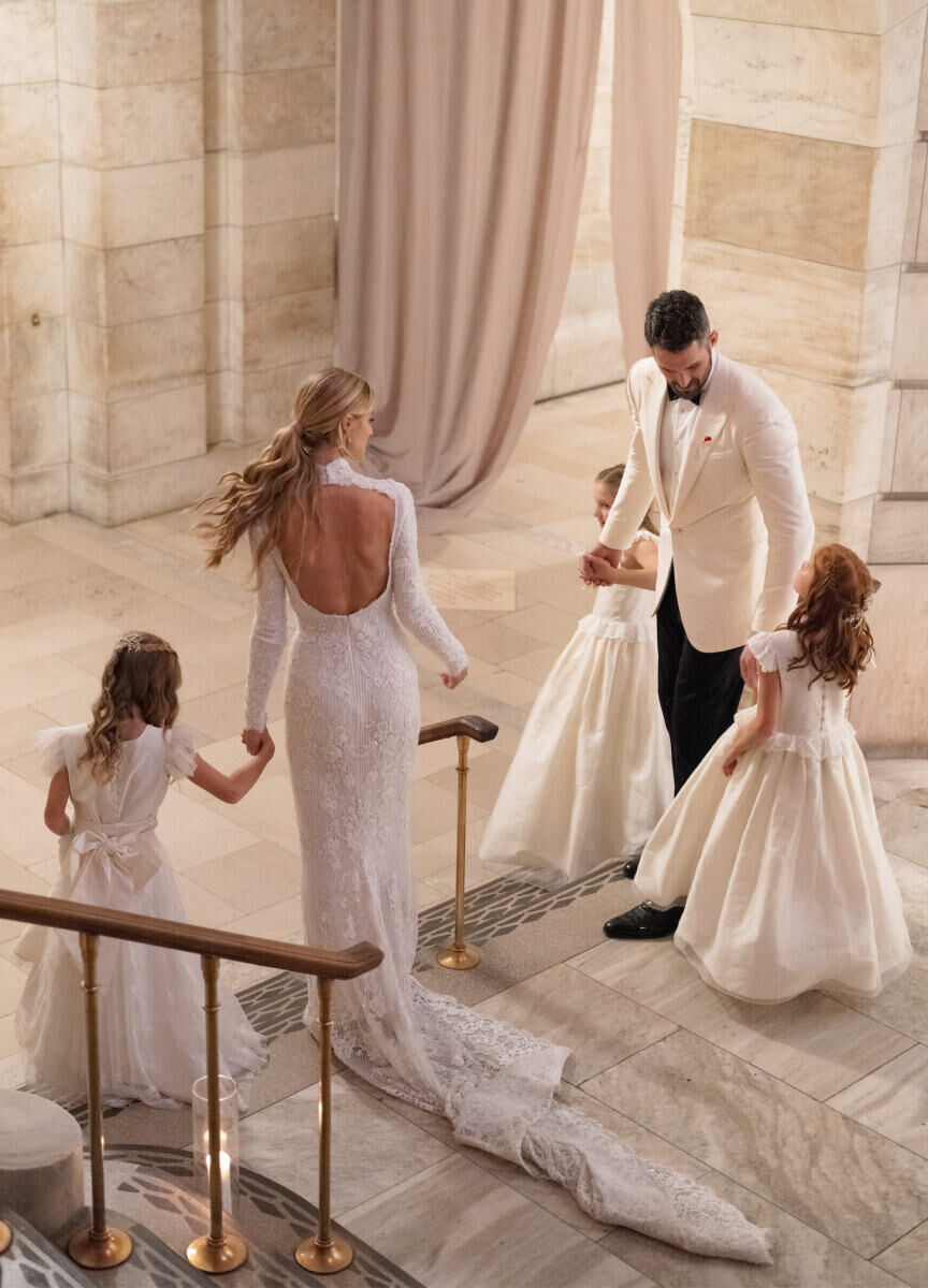 Kate Bock Kevin Love Wedding: Kevin Love and Kate Bock with their flower girls.