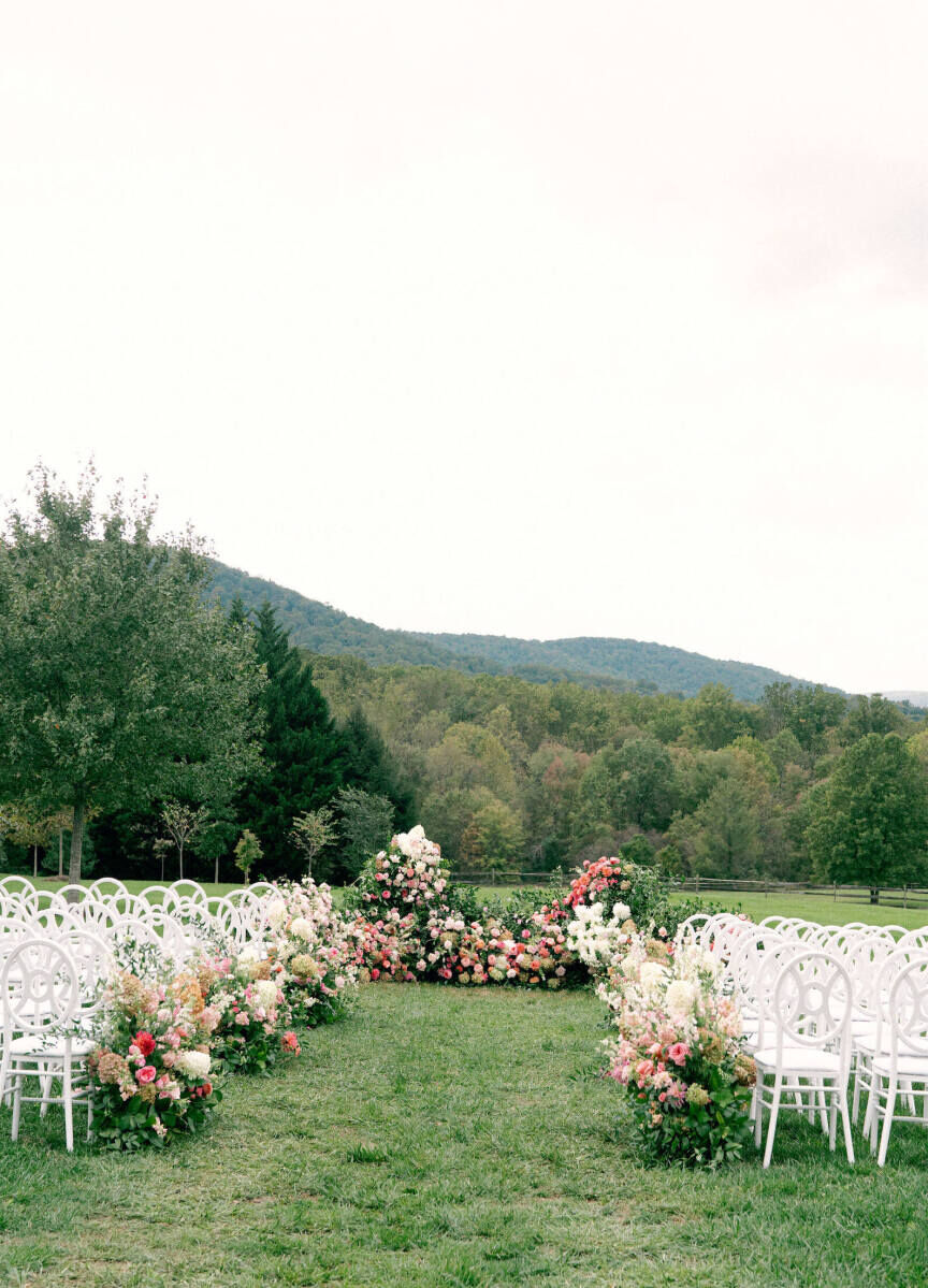 Romantic Wedding Venues: An outdoor ceremony setup at The Inn At Little Washington.