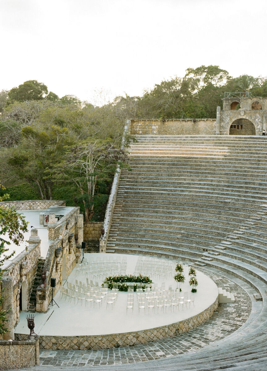 Tropical Wedding: An outdoor wedding ceremony at an amphitheater in the Dominican Republic.