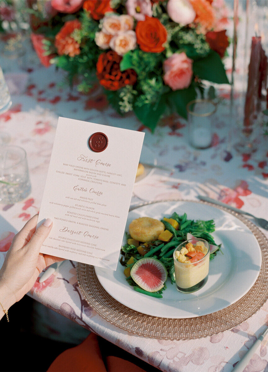 Learn more about the wedding caterer from  Stevie & Scott's backyard wedding