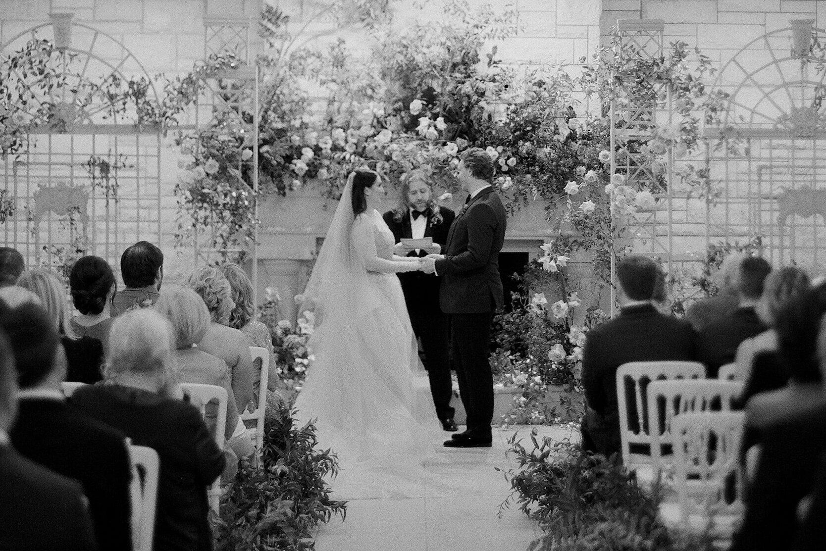 Wedding details: an indoor wedding ceremony at The Olana