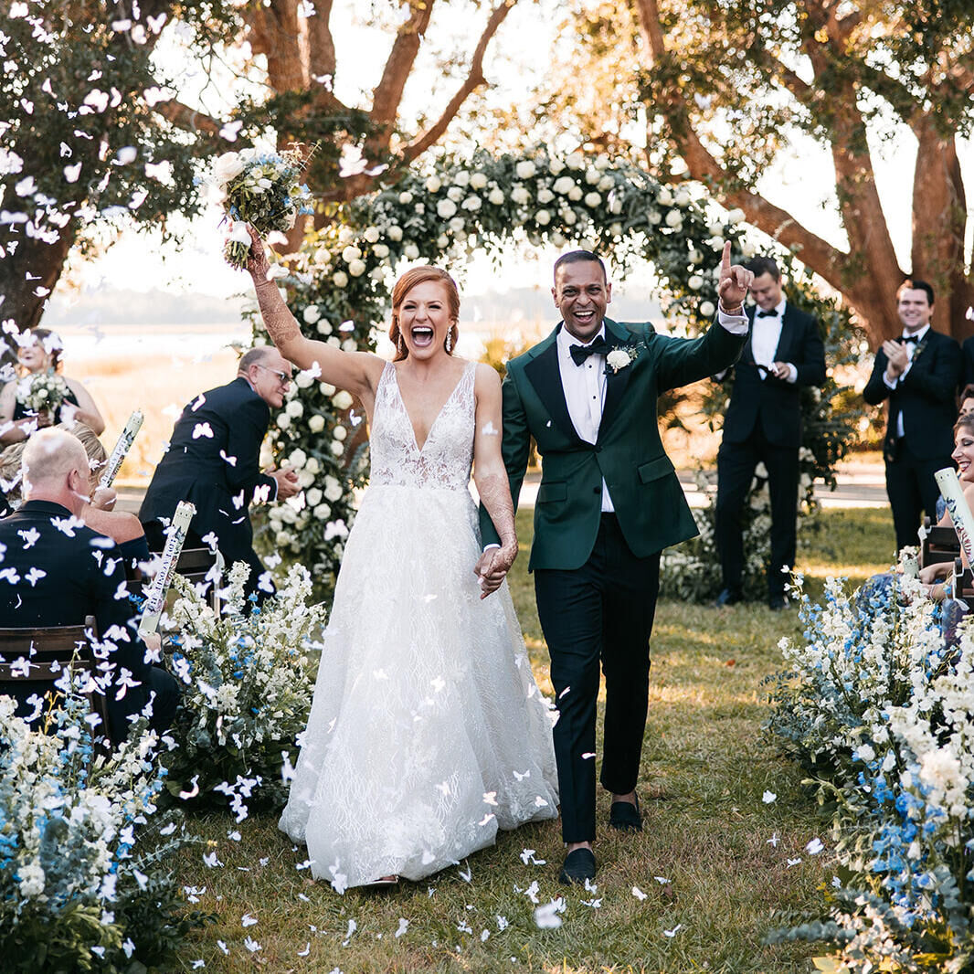 A Romantic Peach, Light-Orange, and Taupe Outdoor Wedding in Maryland