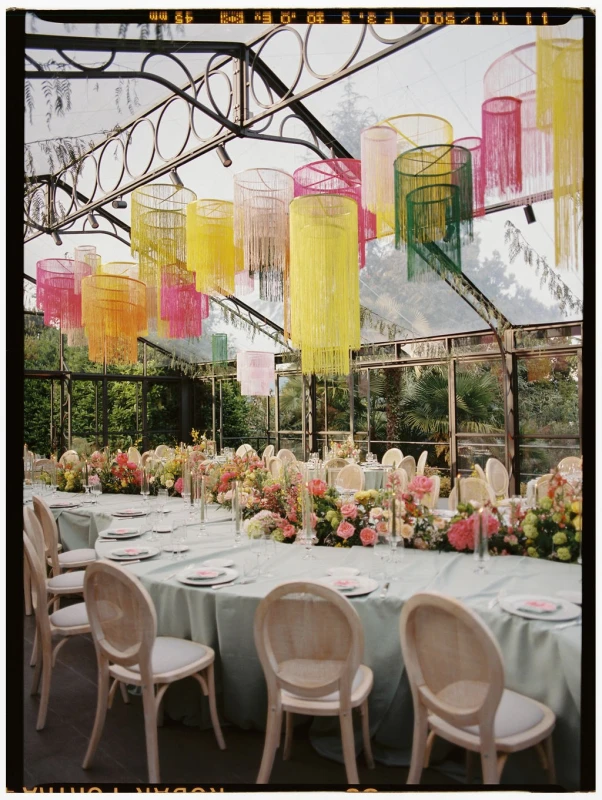 A Hot Pink and Tangerine Wedding of Winding Blooms and Fringe